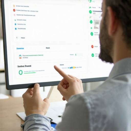 Business owner working on schema markup and voice search optimization strategies