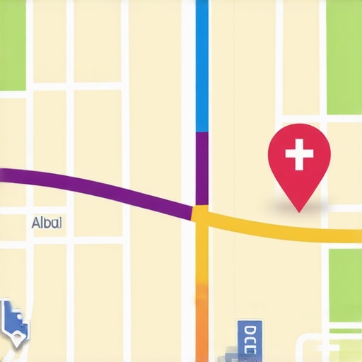 A vibrant Albuquerque business with a map overlay illustrating local SEO efforts