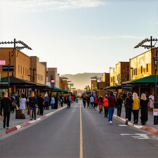 Neighborhood with local shops and community gathering in Albuquerque