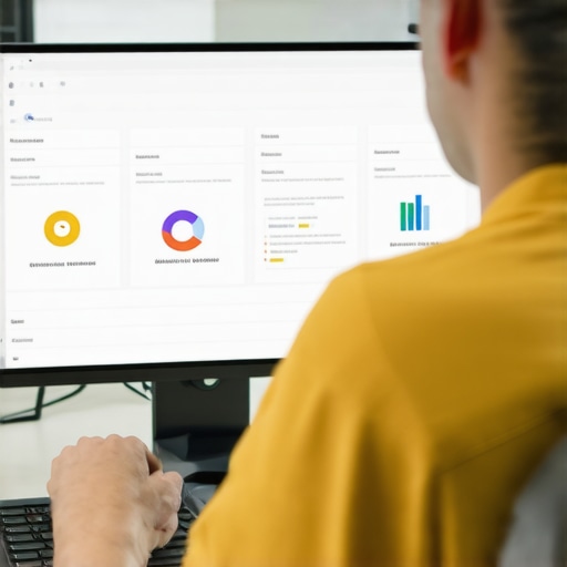 Person analyzing local SEO data and managing Google My Business profile with various tools.