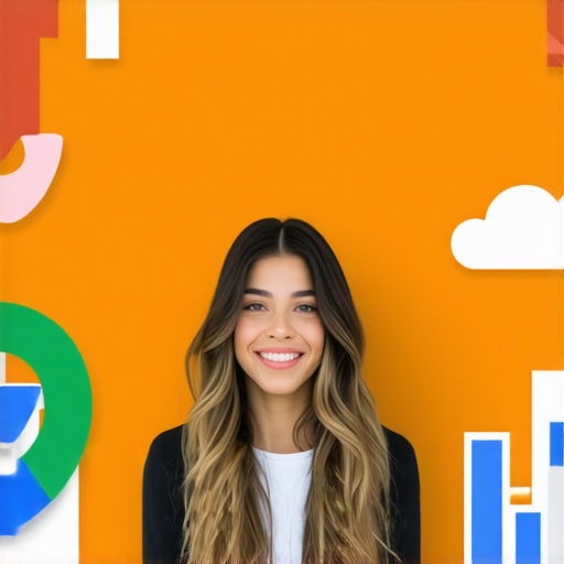 A person working on a computer editing a Google My Business profile with Albuquerque landmarks in the background.