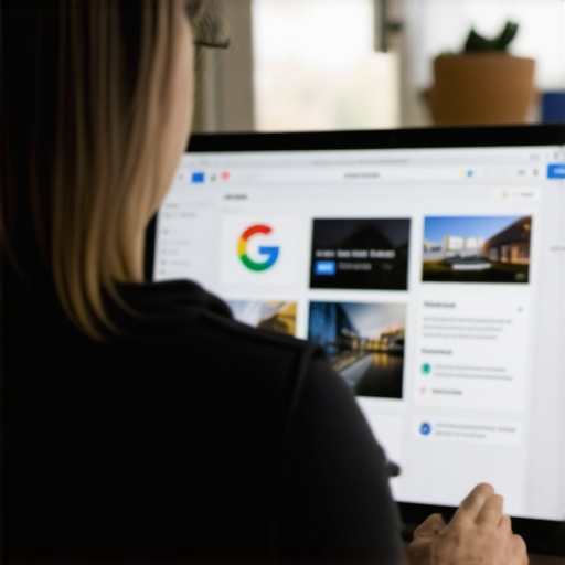 Person editing Google My Business profile on laptop.