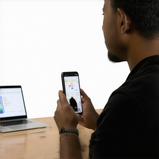 Local business owner recording a video for Google My Business profile in Albuquerque with smartphone and lighting equipment.