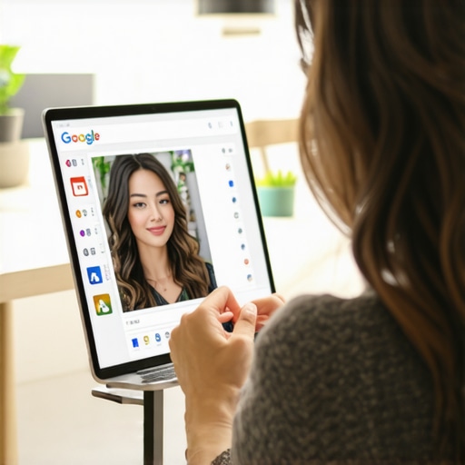 Business owner editing and updating Google My Business listing on a computer