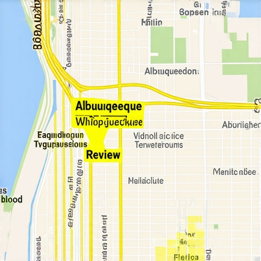 Map of Albuquerque showing local business locations and review signals.