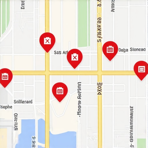 Map highlighting Albuquerque neighborhoods with SEO markers
