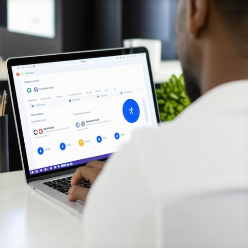 Business owner enhancing Google My Business listing on laptop to improve Albuquerque local SEO