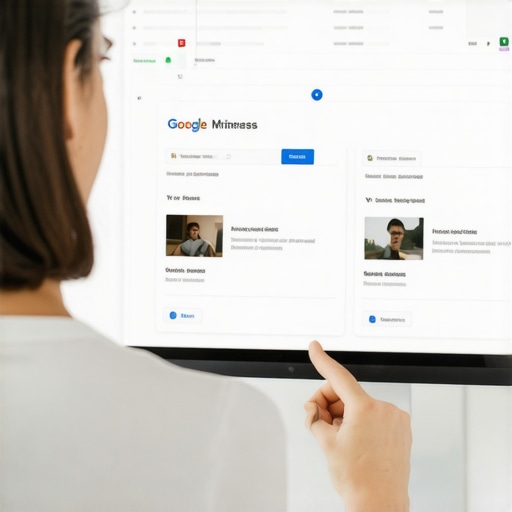 Optimizing GMB Profile Person updating business profile on computer for local SEO